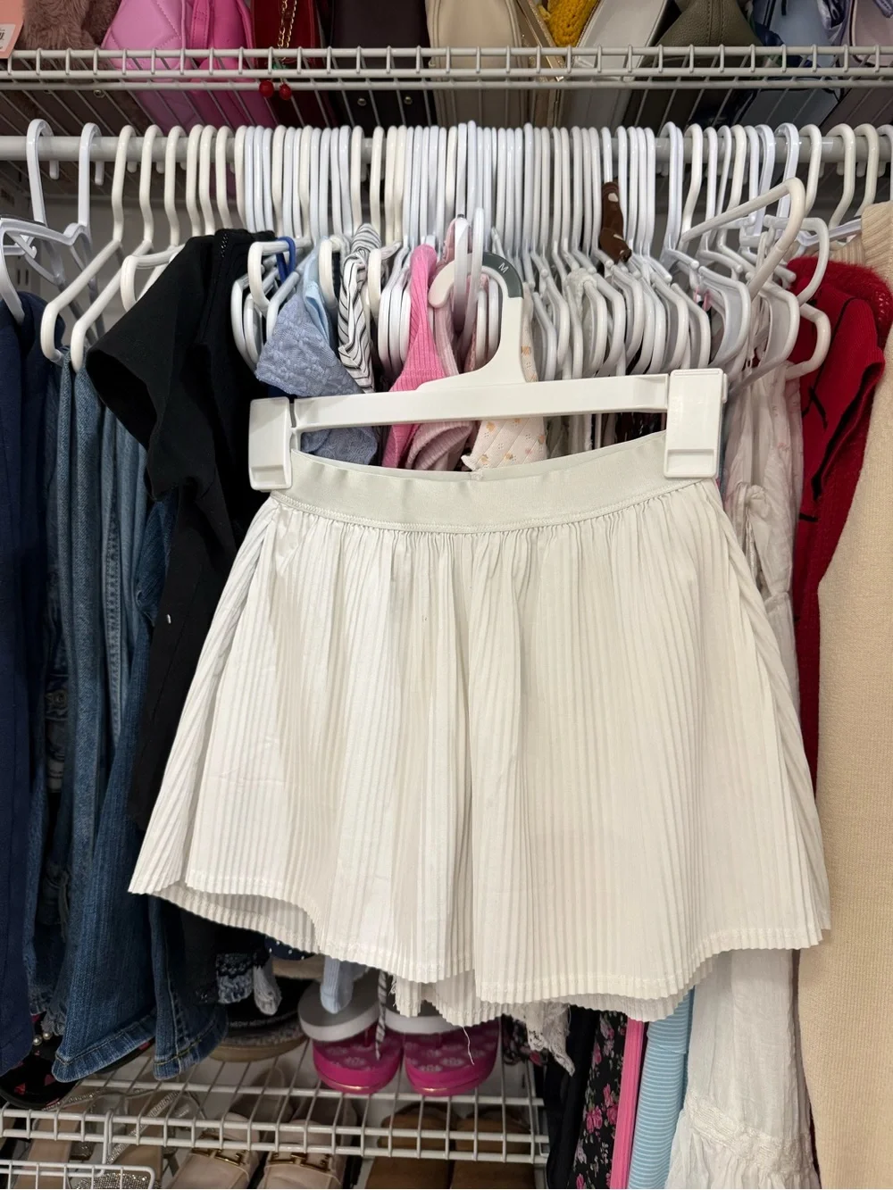 Kids White Pleated Skirt